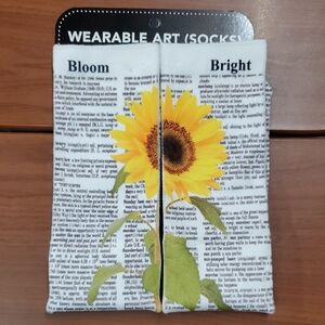 Sunflower Print Wearable Art Socks